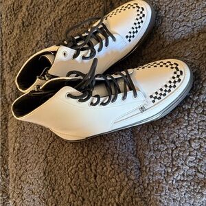 T.U.K Black and White Checkered Combat Boots